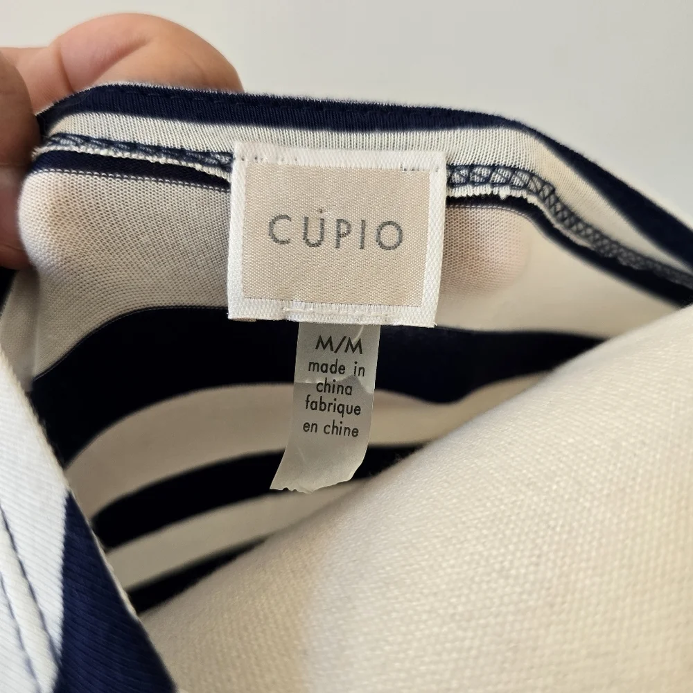 Cupio | Medium | Blue & White Striped Sleeveless Tank - Picture 5 of 8